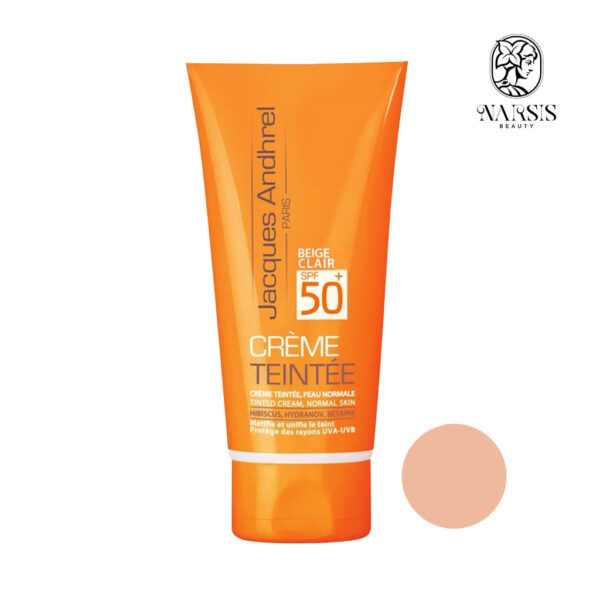 کرم ضد آفتاب SPF50 فیلتر اکتیو ژاک آندرل پاریس پوست خشک و معمولی (بژ روشن) 50 میلی لیتر