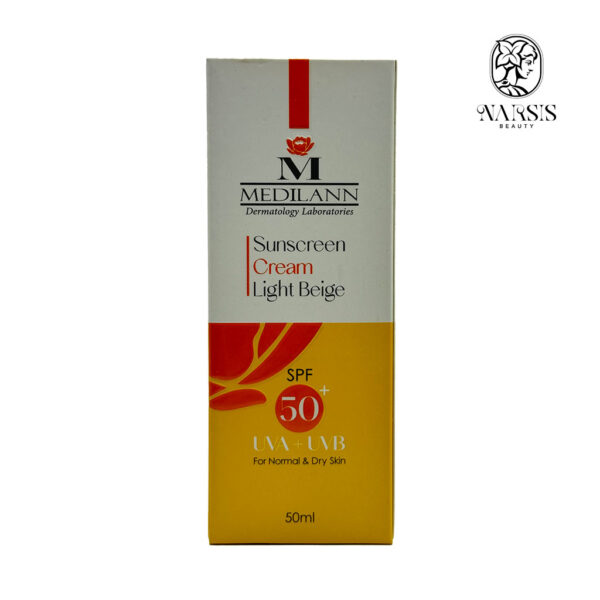 کرم ضد آفتاب مدیلن حاوی مواد رنگی SPF50 بژروشن پوست خشک و معمولی 50 میل