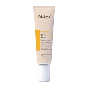 خرید بی بی فلوئید رنگی حاوی ویتامین سی ویتالیر SPF 25 (30ml) (رز بژ)
