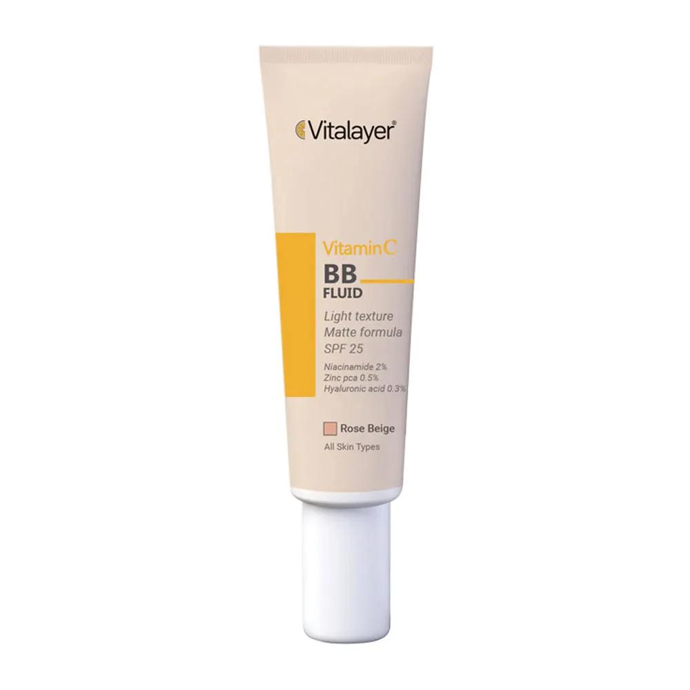 خرید بی بی فلوئید رنگی حاوی ویتامین سی ویتالیر SPF 25 (30ml) (رز بژ)