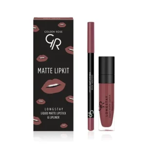 خرید کیت خط لب و رژ لب مایع گلدن رز Matte Lipkit | رژ لب مات مخملی